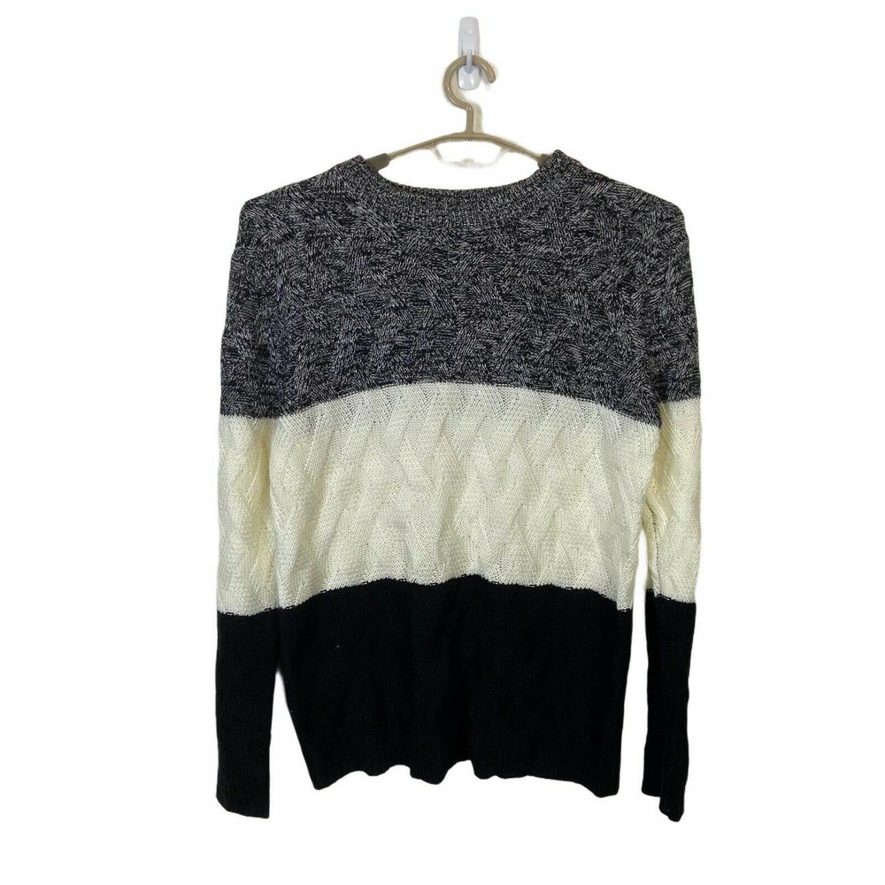 Shermie Colorblock Crew Neck Acrylic Sweater sz XL